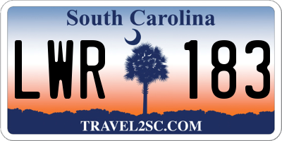 SC license plate LWR183
