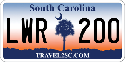SC license plate LWR200
