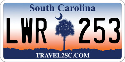 SC license plate LWR253