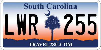 SC license plate LWR255