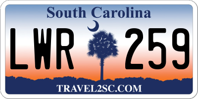 SC license plate LWR259