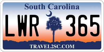 SC license plate LWR365