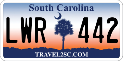 SC license plate LWR442