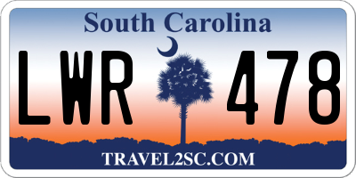 SC license plate LWR478