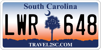 SC license plate LWR648