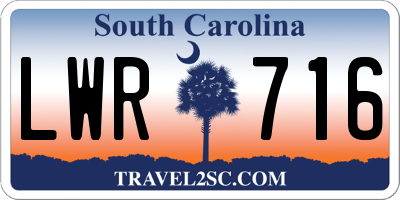 SC license plate LWR716