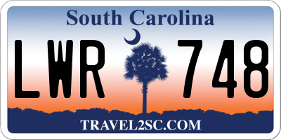 SC license plate LWR748