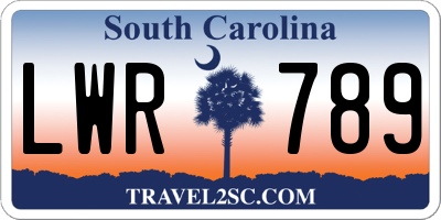 SC license plate LWR789