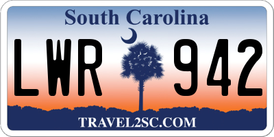SC license plate LWR942