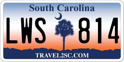 SC license plate LWS814