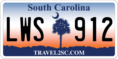 SC license plate LWS912