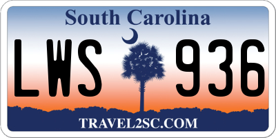 SC license plate LWS936