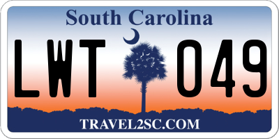 SC license plate LWT049