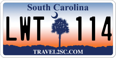 SC license plate LWT114