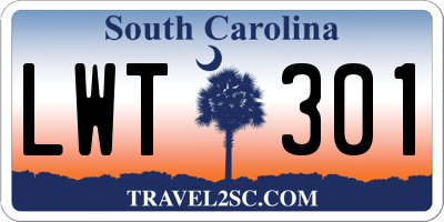 SC license plate LWT301