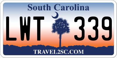SC license plate LWT339