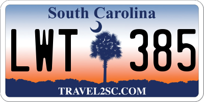 SC license plate LWT385