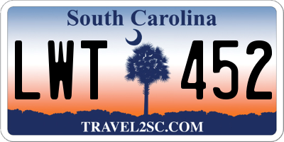 SC license plate LWT452