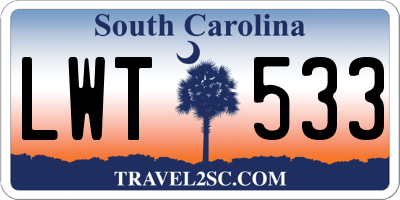 SC license plate LWT533
