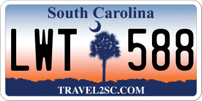 SC license plate LWT588