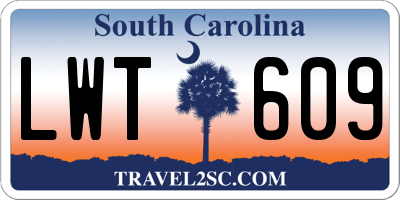 SC license plate LWT609