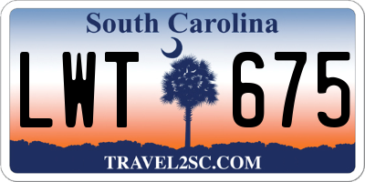 SC license plate LWT675