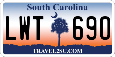 SC license plate LWT690