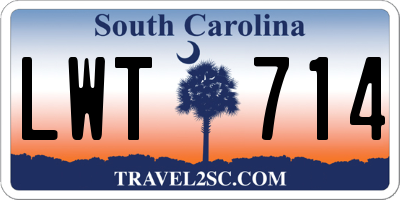 SC license plate LWT714