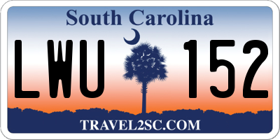 SC license plate LWU152