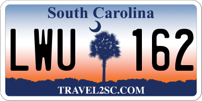 SC license plate LWU162