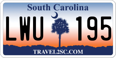 SC license plate LWU195