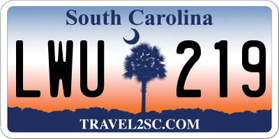 SC license plate LWU219