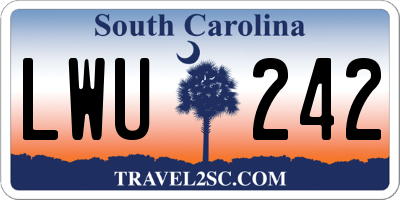 SC license plate LWU242