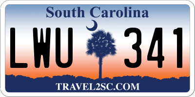 SC license plate LWU341