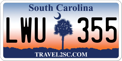 SC license plate LWU355