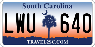 SC license plate LWU640