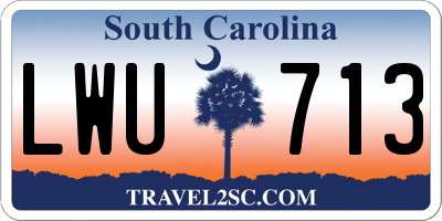 SC license plate LWU713