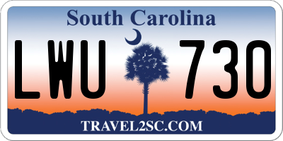 SC license plate LWU730