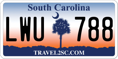 SC license plate LWU788