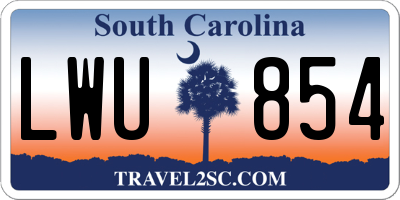 SC license plate LWU854