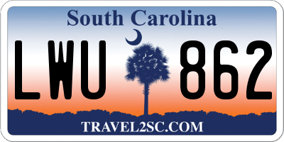 SC license plate LWU862