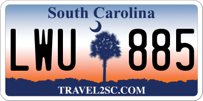 SC license plate LWU885