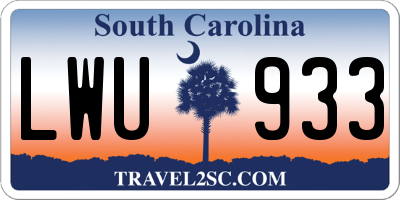 SC license plate LWU933