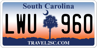 SC license plate LWU960