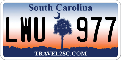 SC license plate LWU977