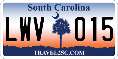SC license plate LWV015
