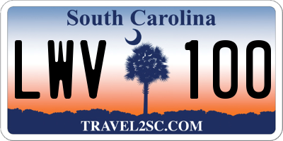 SC license plate LWV100