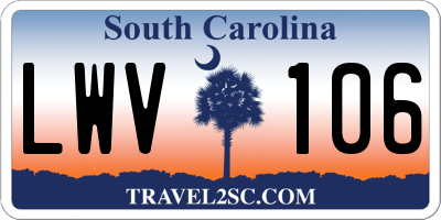 SC license plate LWV106
