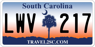 SC license plate LWV217
