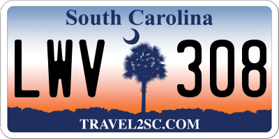 SC license plate LWV308